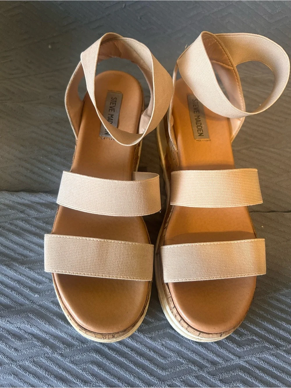 Steve Madden Beige Espadrille Platform Sandals